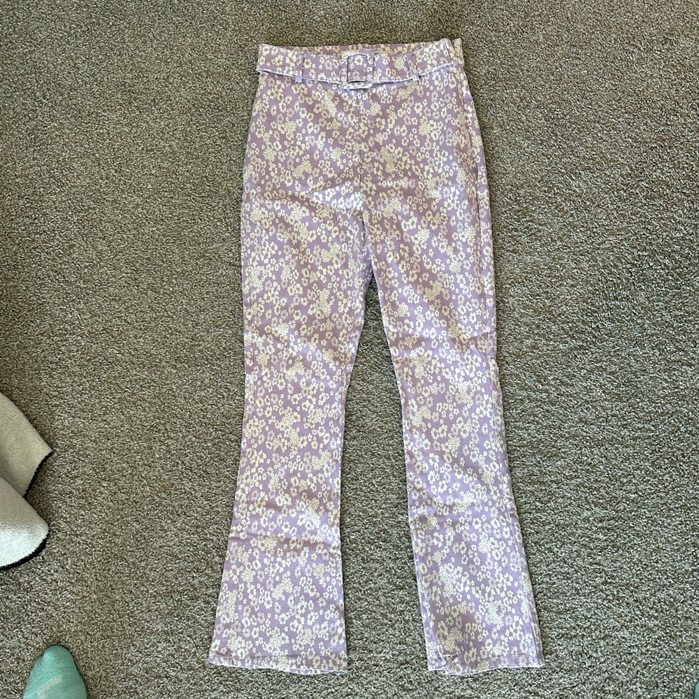 NWOT purple flower pants size usa 4